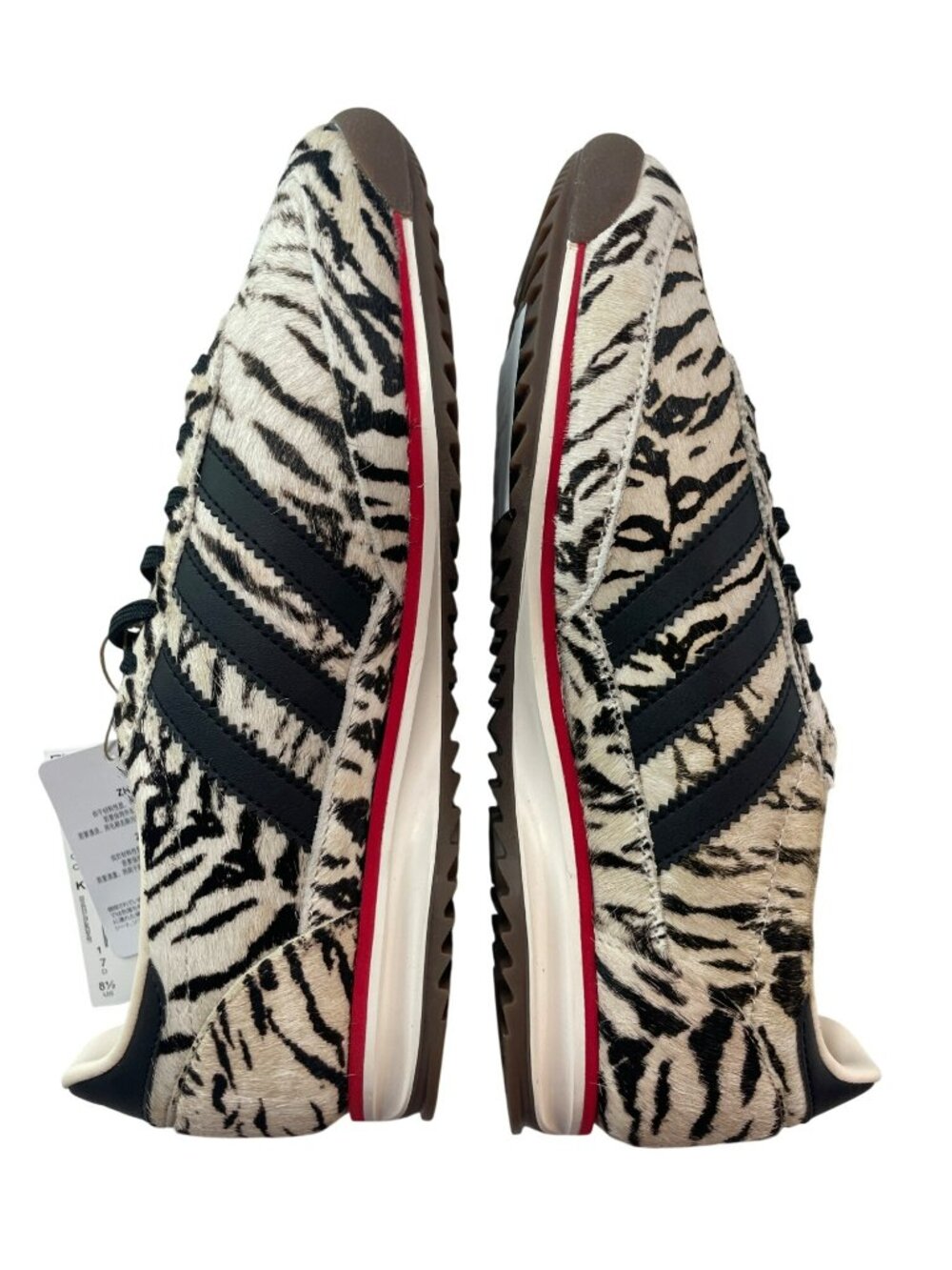 Adidas SL 72 OG Zebra Print Sneakers White/Black Pony Hair Women's Size 8.5 NIB - Picture 8 of 10
